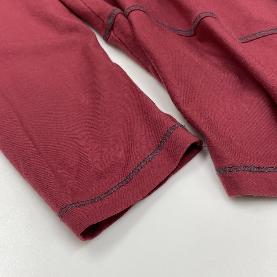 【40】Cube-Cube レッド系 カットソー ロンティ 長(zhǎng)袖Tシャツ日本制アクリル混生地カジュアル変形ヘム マツオセンソユニコ キューブキューブ