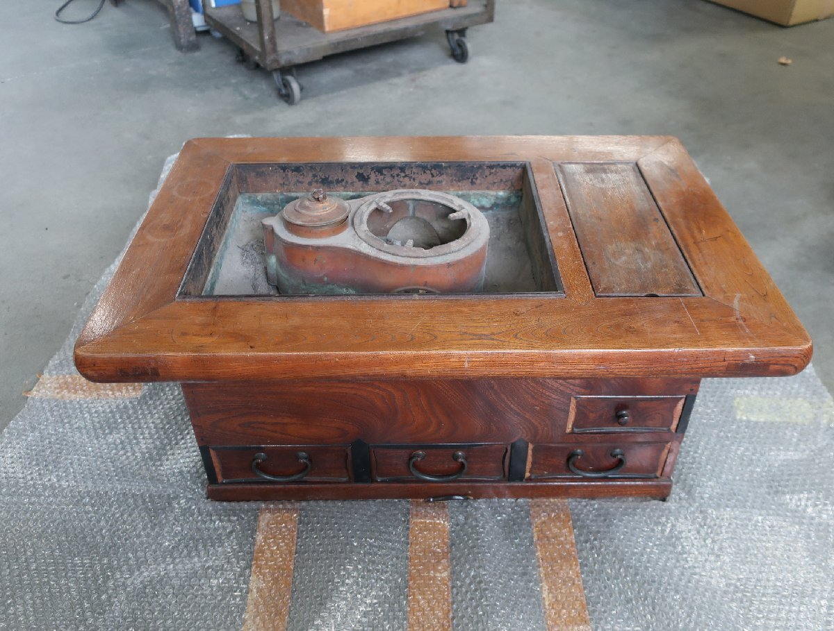 長火鉢 木製火鉢 囲炉裏 中古品 K-1912(座卓、ちゃぶ台)|売買 長火鉢 木製火鉢 囲炉裏 中古品 K-1912(座卓、ちゃぶ台)|売買