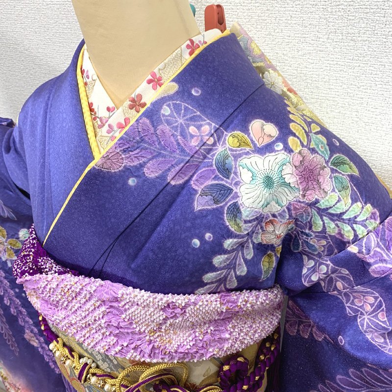 0 кимоно March 0 Kyoto кимоно .. автор предмет кимоно с длинными рукавами серебряный через ... цветок диафрагмирования . синий фиолетовый 0 прекрасный товар день совершеннолетия свадьба 502z1