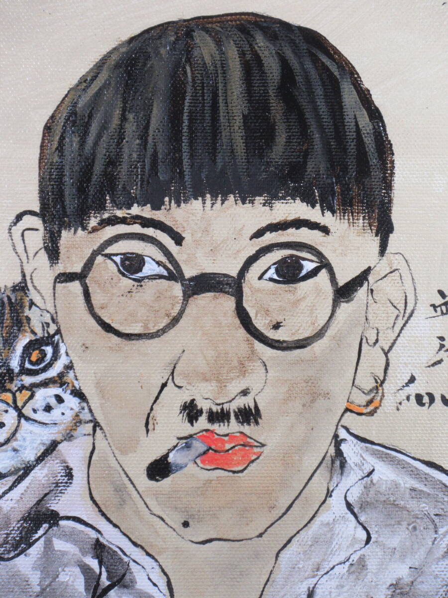 藤田嗣治 手描き鉛筆デッサン「自画像」/ 模写 / 表サイン 裏 藤田嗣治 手描き鉛筆デッサン「自画像」/ 模写 / 表サイン 裏