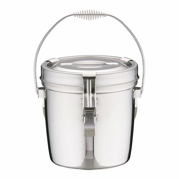 【新品未使用】汁食缶 6L クリップ付 吊手式 ASY09006 SA18-8 Yahoo!オークション - 18-8 ダブル汁食缶 6L 吊付/フック付 ASY09006