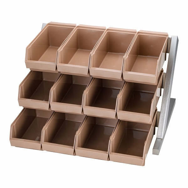 18-8 デラックスオーガナイザー キャメル 3段4列 入数:1セット(12個入) EOC184