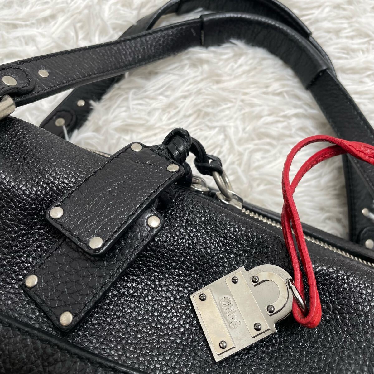 美品】Chloe クロエ ミスターパディントン ボストン レザー 美品】Chloe クロエ ミスターパディントン ボストン レザー