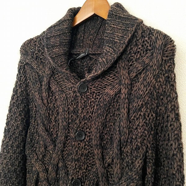 #wnc ブラックバレットバイニールバレット BLACKBARRETT by Neil Barrett カーディガン 2 こげ茶 黒 ニット メンズ [803531]