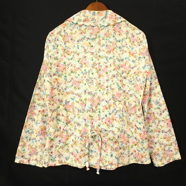 #anc インポートロッサ import Rossa ジャケット 42 アイボリー マルチ 花柄 総柄 刺繍 レディース [932377]