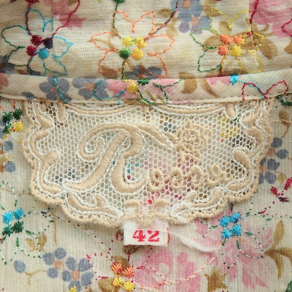 #anc インポートロッサ import Rossa ジャケット 42 アイボリー マルチ 花柄 総柄 刺繍 レディース [932377]