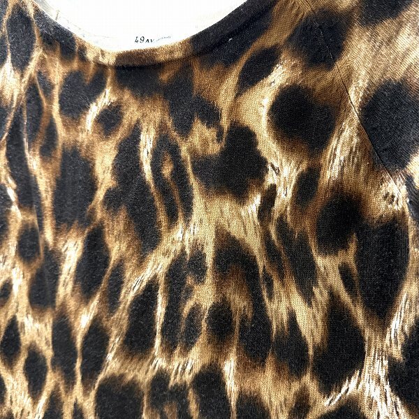 #snc ジュンコシマダ 49AV. JUNKOSHIMADA カットソー 40 茶系 ヒョウ柄 フレンチスリーブ ニット レディース [935589]