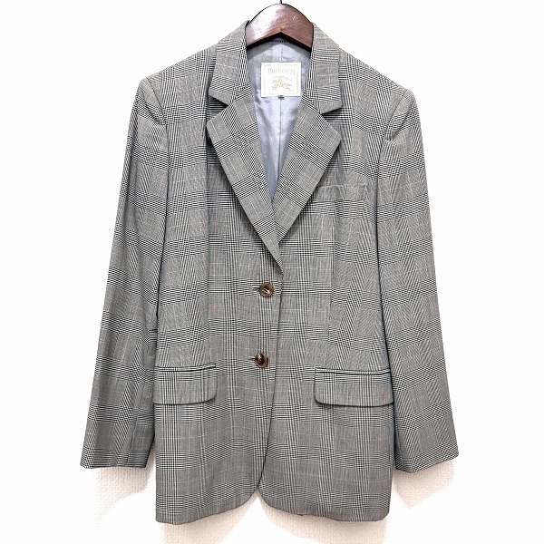 #anc バーバリー BURBERRY ジャケット 40 グレー系 グレンチェック タグ付き 美品 レディース [935381]