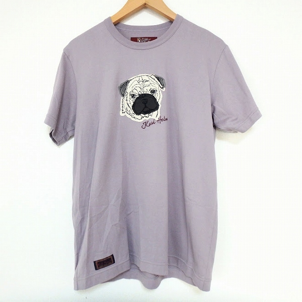 #snc カールヘルム KarlHelmut Tシャツ M 紫系 半袖 カットソー イヌ 犬柄 ブルドッグ タグ付き 美品 メンズ [932778]
