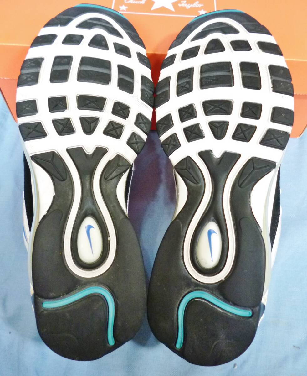 ★ 美品 ★  NIKE AIR MAX 98 PREMIUM / エアマックス 98 プレミアム 白/黒青 < THE RACER BLUE-PRM > 26.0(51 -2/9_画像10