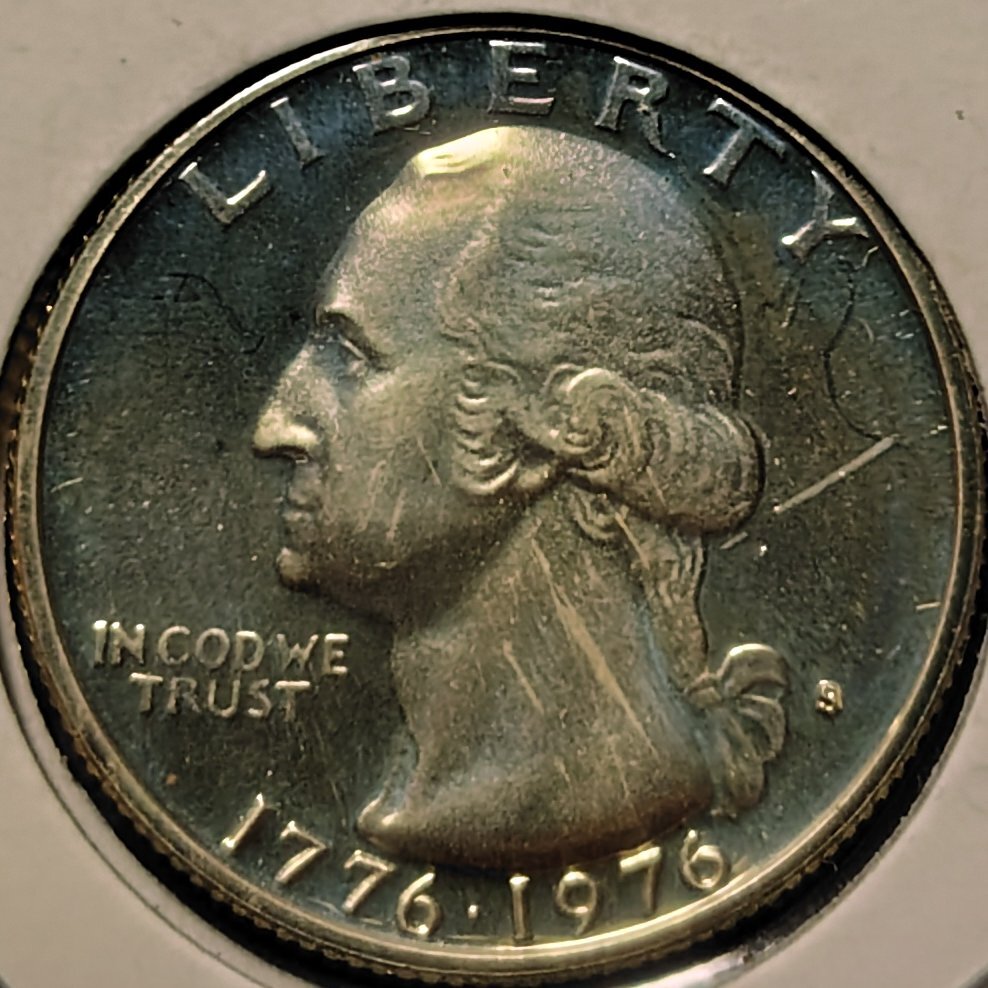 (C-565) アメリカ　25セント白銅貨　1976年S_画像1