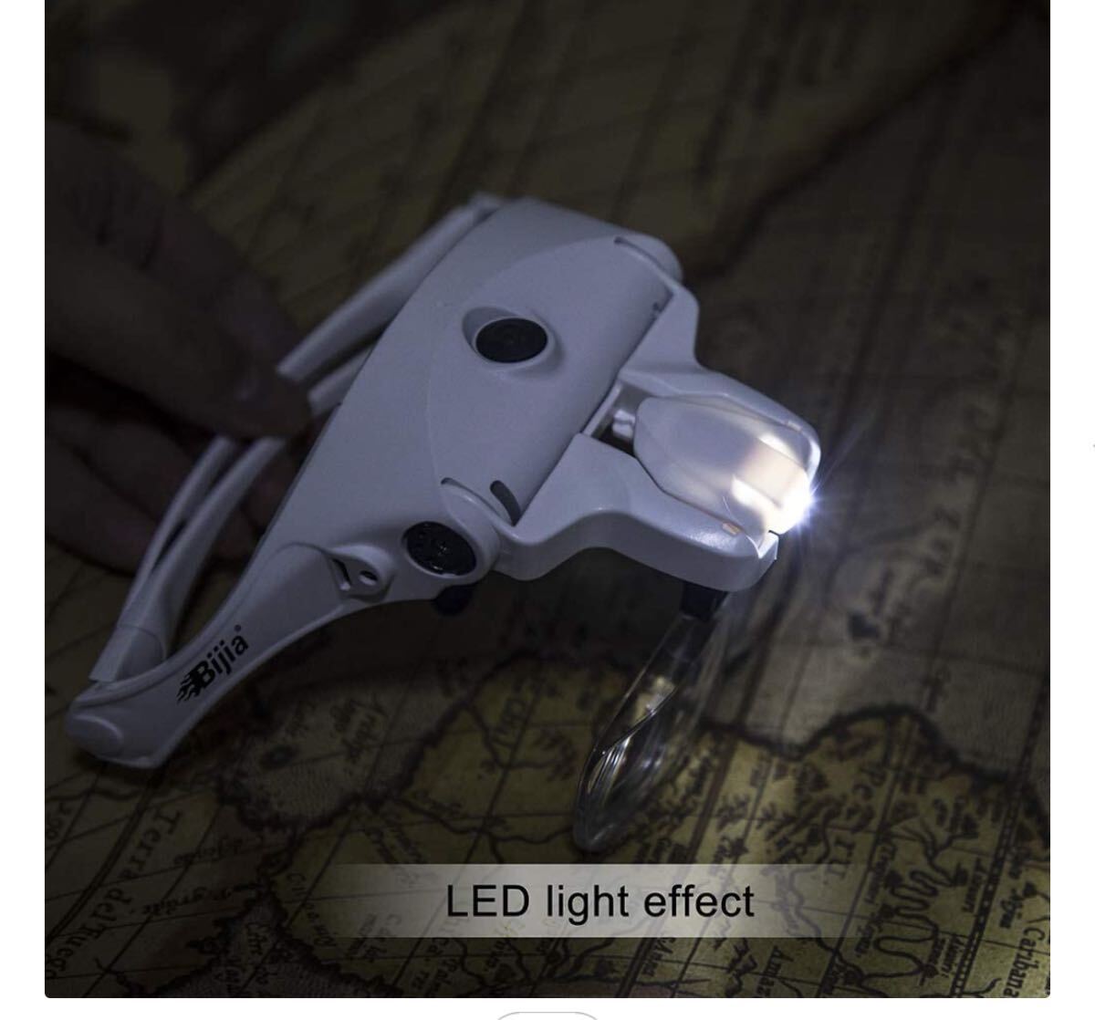 未開封　LEDライト付きルーペメガネヘッドルーペ交換レンズ5枚付