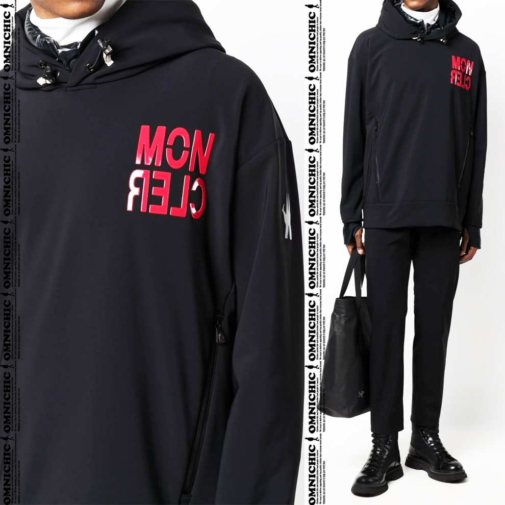 すぐに活躍ダウンカラー■国内正規/新品【MONCLER GRENOBLE】モンクレールグルノーブルラバーロゴストレッチフーディーパーカージャケットS_画像2