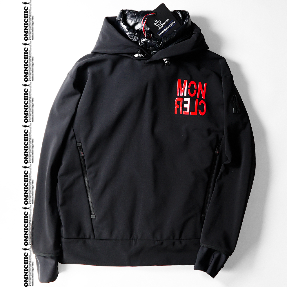 すぐに活躍ダウンカラー■国内正規/新品【MONCLER GRENOBLE】モンクレールグルノーブルラバーロゴストレッチフーディーパーカージャケットS_画像3