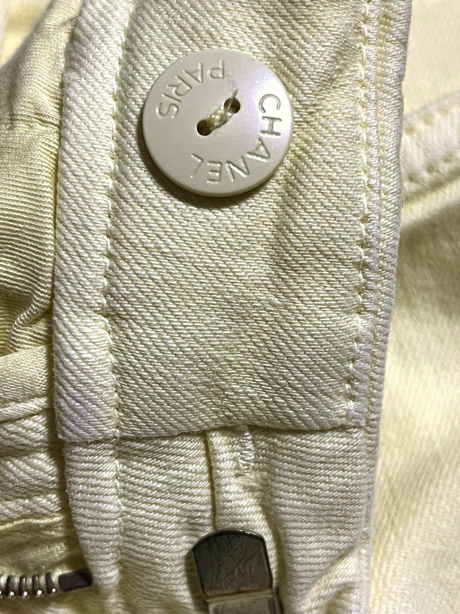 CHANEL цвет брюки цвет Denim желтый Logo брюки 36 P42730V31396