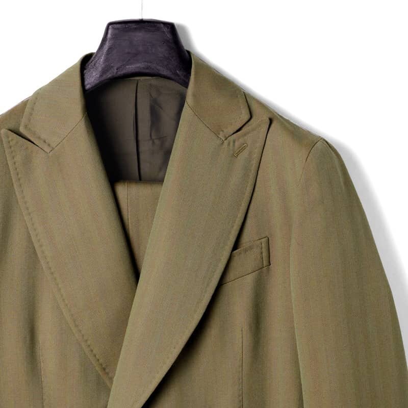 ◆【Stile Latino(スティレラティーノ)/春夏/ウールヘリンボーンソラーロ4Bダブルスーツ(EMILIO)】[stl2370181-50]