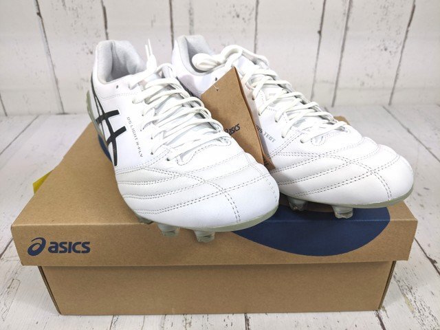 【12yt223】サッカースパイクシューズ asics アシックス 1101A047-100 DS LIGHT X-FLY 5 ホワイト/ブラック サイズ：26.5㎝ 未使用◆i57