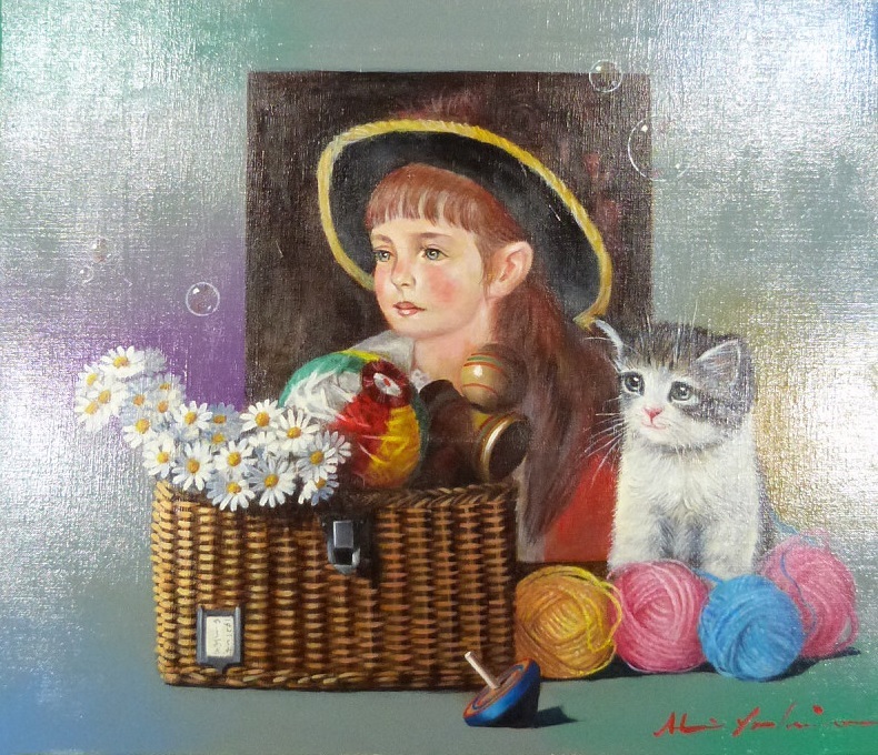 八代亜紀 絵画 陽光の香り Yahoo!オークション - 《SM》【真作】八代亜紀 真筆 「少女の