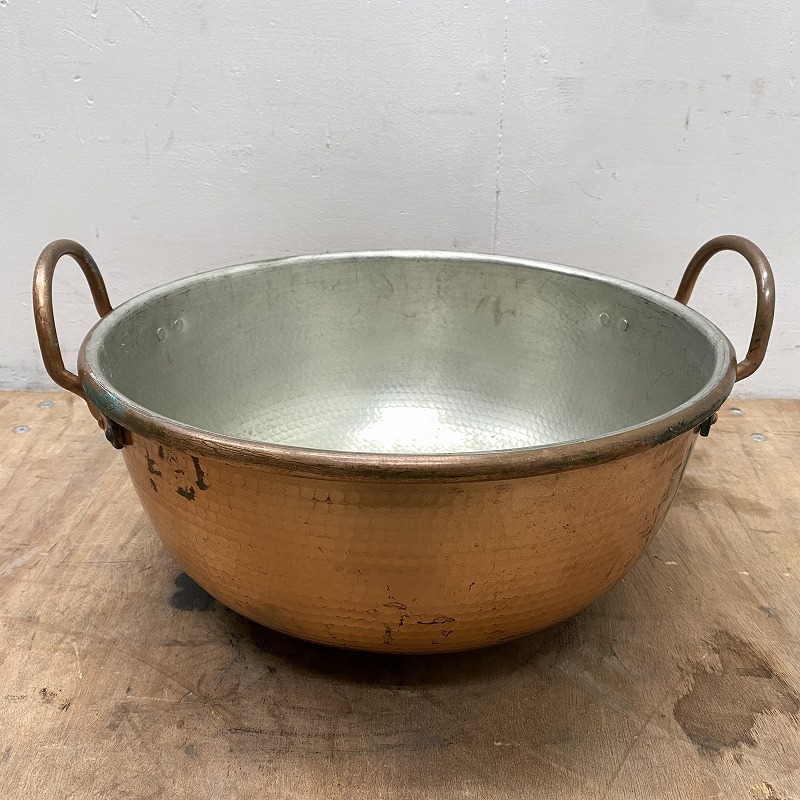 ★EB2506 | 銅鍋 両手鍋 36cmサイズ W390(430)×D390×H180(230)mm 中古 業(yè)務(wù)用