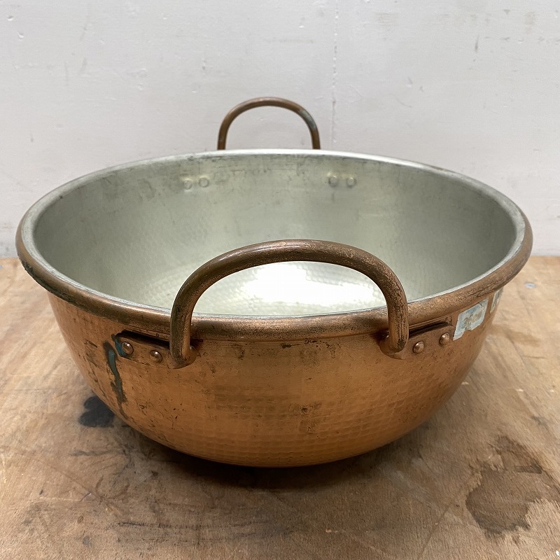 ★EB2506 | 銅鍋 両手鍋 36cmサイズ W390(430)×D390×H180(230)mm 中古 業(yè)務(wù)用