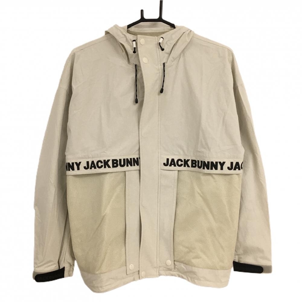 ジャックバニー フード付きブルゾン ベージュ×黒 レディース 1(M) ゴルフウェア 2022年モデル Jack Bunny