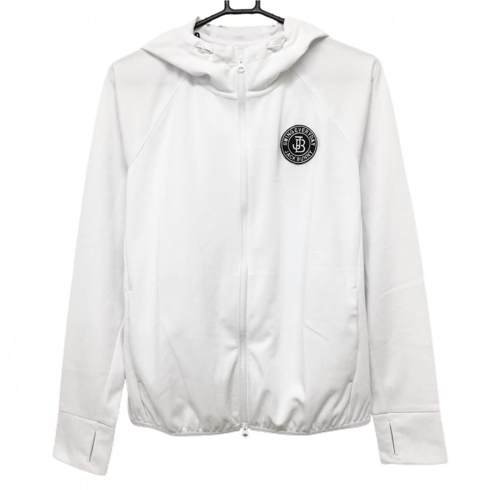 ジャックバニー ジップパーカー 白 ジャケット ワッペン レディース 1(M) ゴルフウェア 2023年モデル Jack Bunny