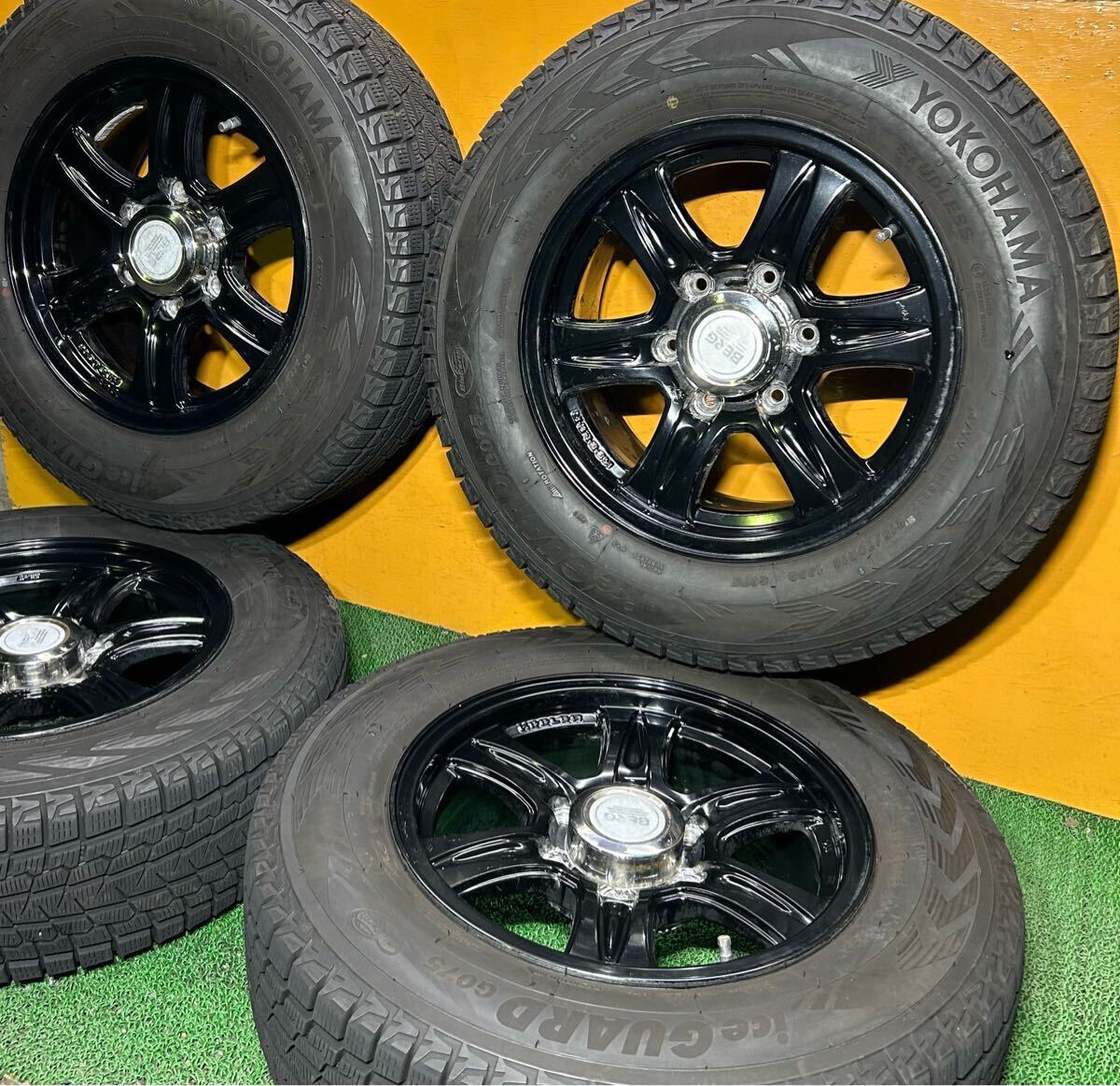 ＊冬用 215/70R16 100Q YOKOHAMA ice GUARD G075 ＊Weds KEELER【16×7J +26 PCD:139.7×6H ハブ徑: 110.5mm】ハイエース等に