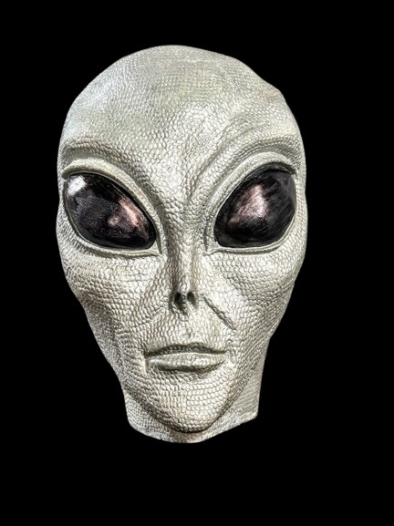♪ 珍品! エイリアンヘッド 宇宙人 グレイ シルバーメタリック 貯金箱 宇宙人 ヘッド グレイ/エイリアン フィギュア 貯金箱/バンク SF