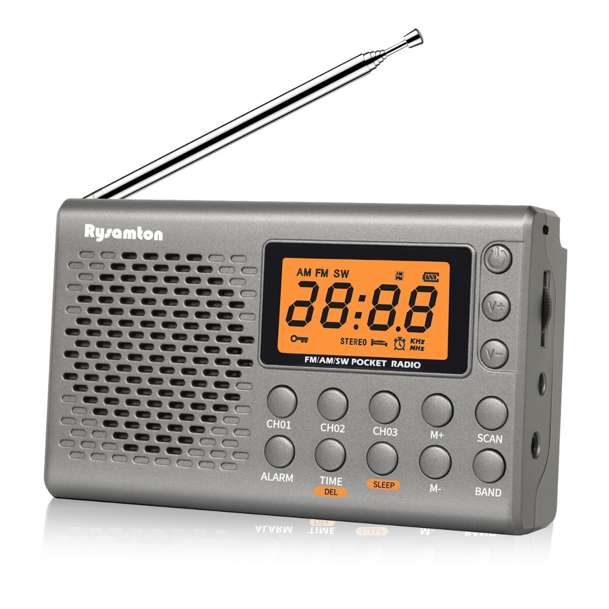 ポケット ラジオ 防災 小型 おしゃれ 高感度受信ポータブルラジオ AM/FM/SW 日本語取扱説明書付き(グレー色) Rysamton ポケット ラジオ 防災 小型 おしゃれ 高感度受信ポータブルラジオ AM/FM/SW 日本語取扱説明書付き(グレー色) Rysamton