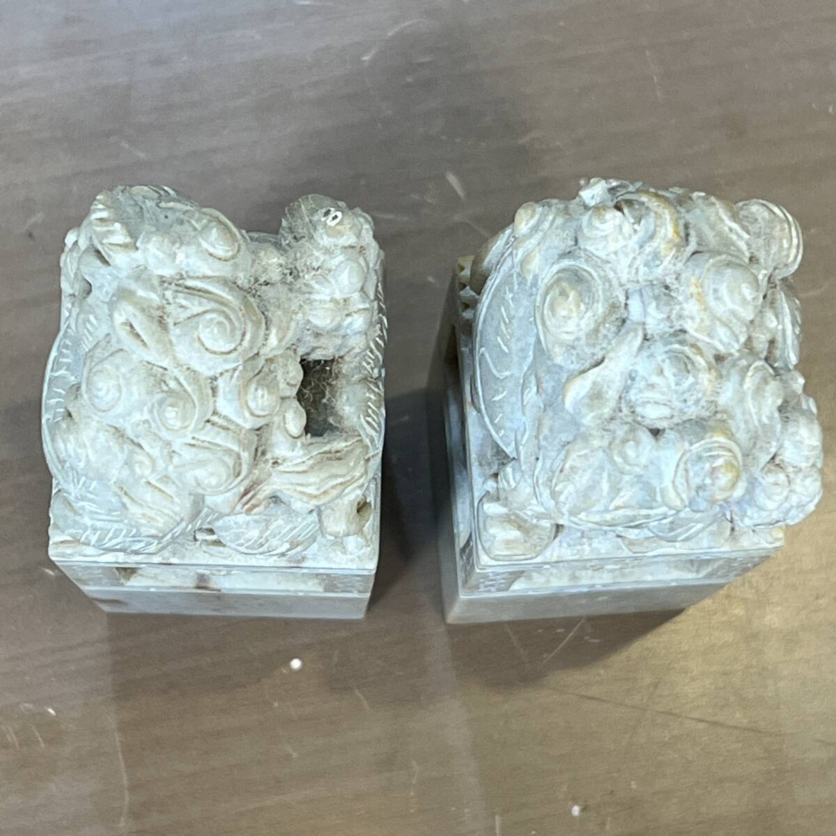 印材 獅子 一対 天然石 唐物 中国古美術 時代物 印鑑 印章 書道 印材 獅子 一対 天然石 唐物 中国古美術 時代物 印鑑 印章 書道