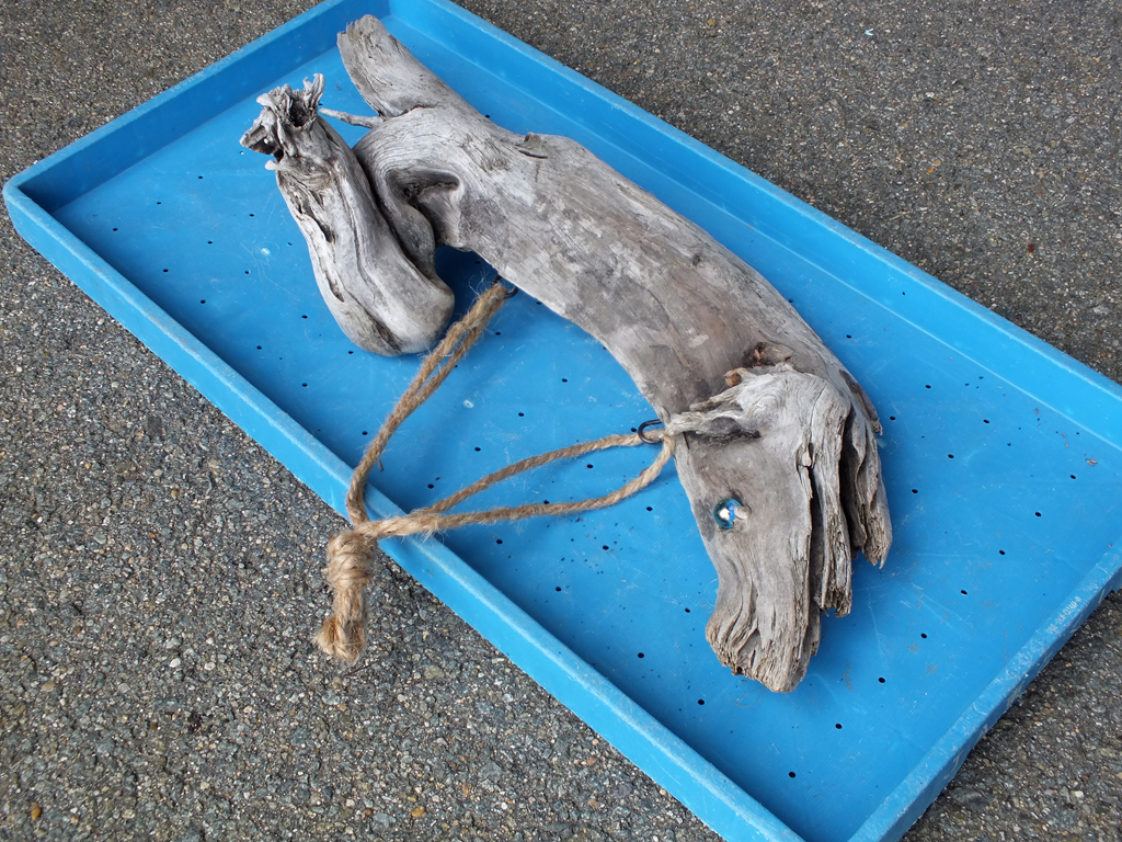 流木 ドリフトウッド 海の木 魚(鮭)みたいなユニーク流木/根っこ/オブジェ/吊り下げ/ディスプレイ/インテリア/流木作品　Ｒ-14