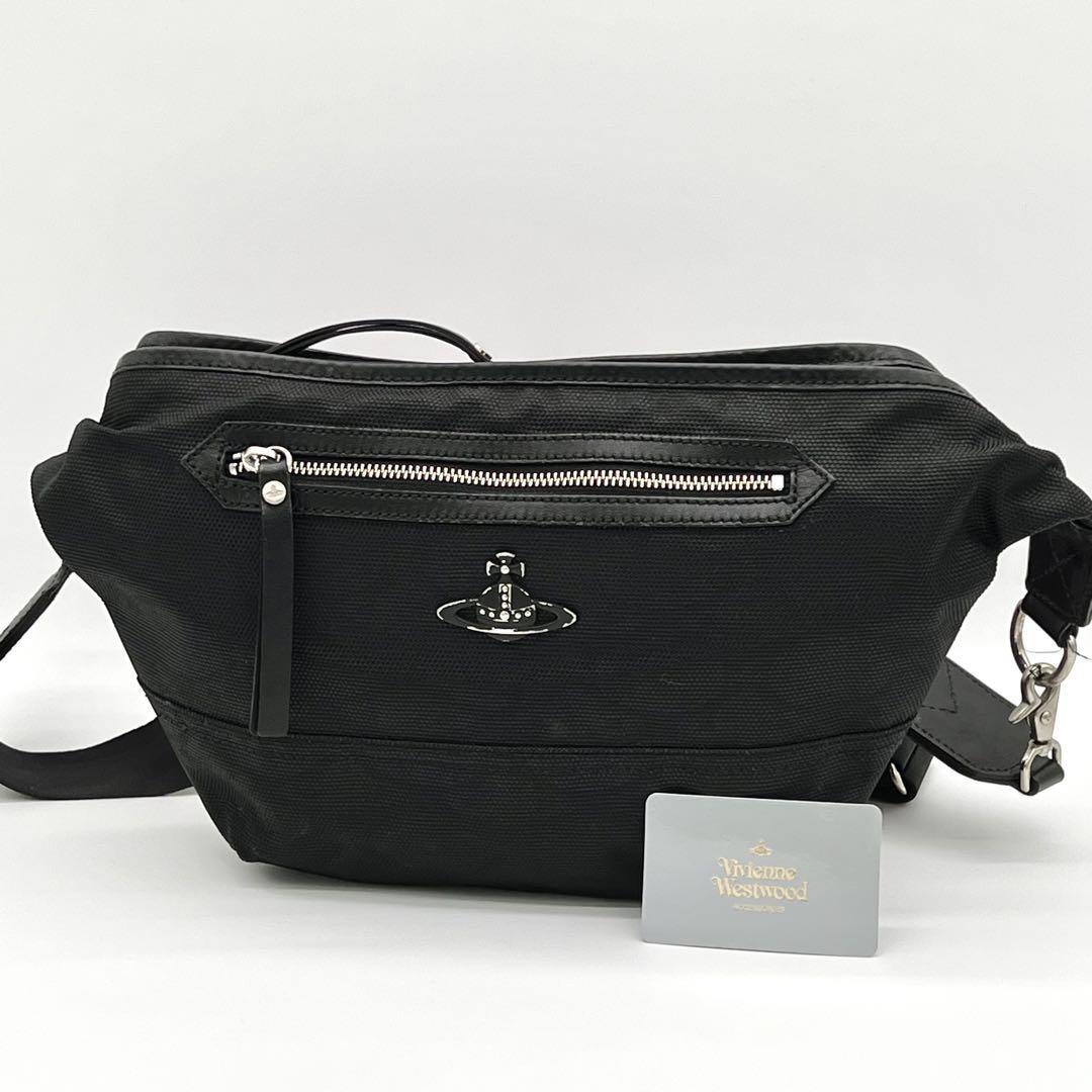 【Vivienne Westwood】ユニセックス黒ショルダークロスボディ 良品】Vivienne Westwood ヴィヴィアンウエストウッド オーブ