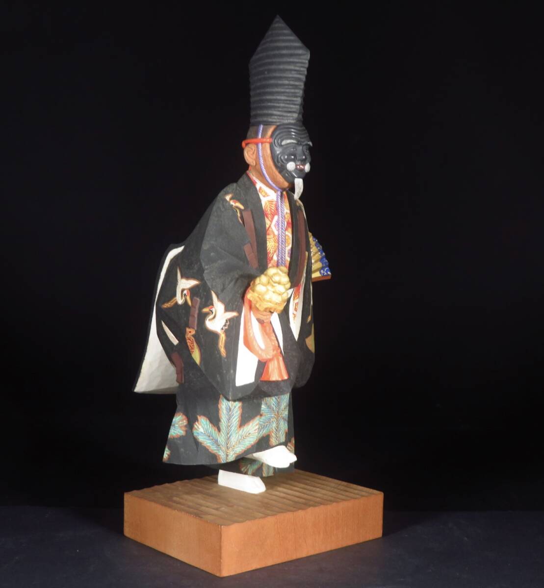 木彫　野呂　天潤作　能楽　翁像　　共箱　大幅値下げ 木彫 野呂 天潤作 能楽 翁像 共箱 大幅値下げ