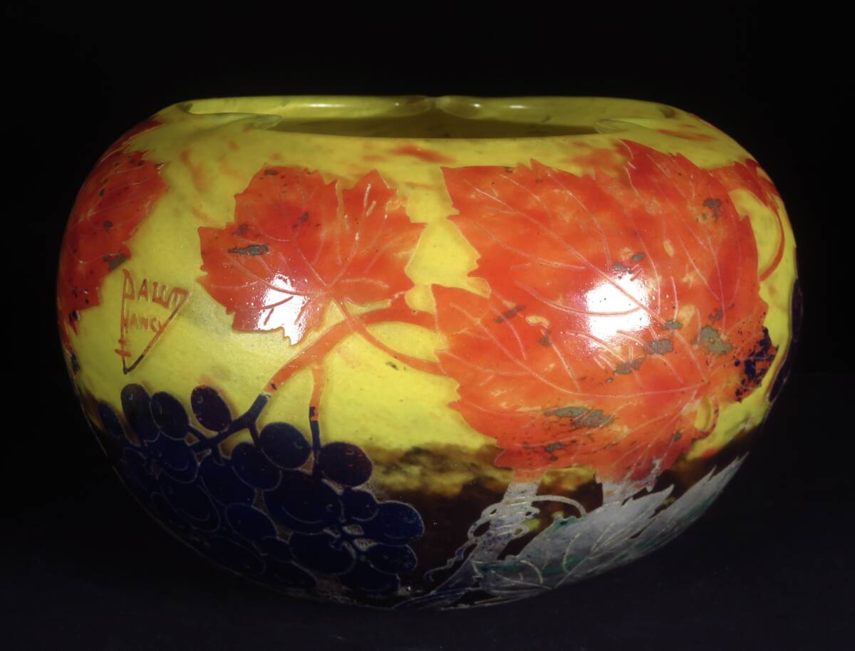 SAKURAYA】1900年初頭 DaumNancy ドームナンシー 葡萄文飾 硝子