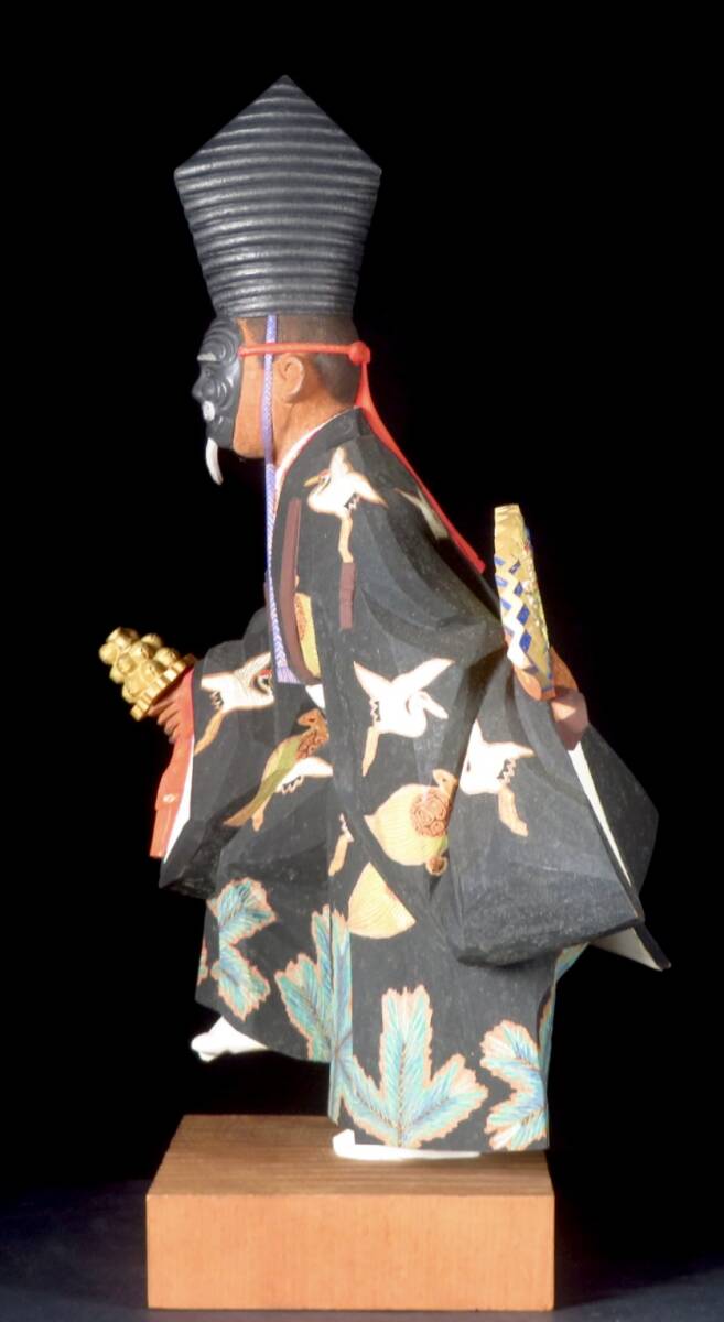 木彫　野呂　天潤作　能楽　翁像　　共箱　大幅値下げ 木彫野呂天潤作能楽翁像共箱大幅値下げ