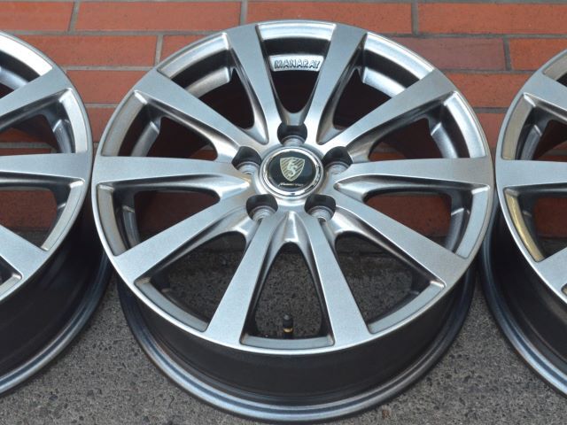 15 дюймовый Manaray ES евро спорт 15X6.0J PCD 100 5 дыра +45 б/у колесо 4 шт. комплект Prius Sienta Corolla touring и т.п. 