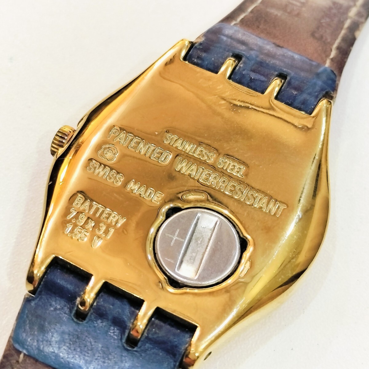 Swatch Swatch IRONY 1993 год производства кожа ремень Gold неподвижный товар 
