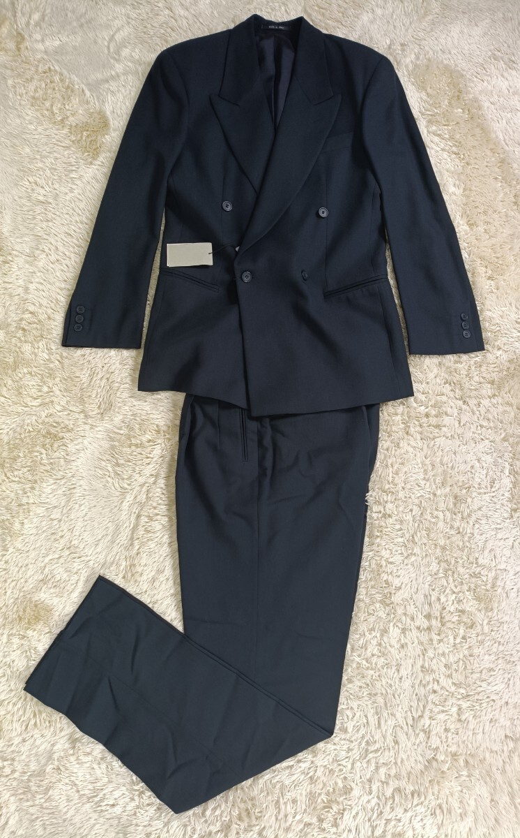 EMPORIO ARMANI スーツ セットアップ【ダブルブレスト】【サイズ L相當】【ブラック】【未使用級】【総里 春秋冬】【パンツ裾上げ無】