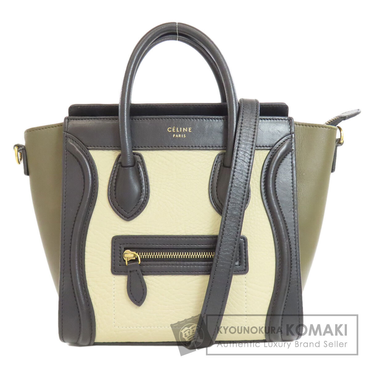 CELINE セリーヌ ラゲージ ナノ 2WAY ハンドバッグ カーフ レディース 中古