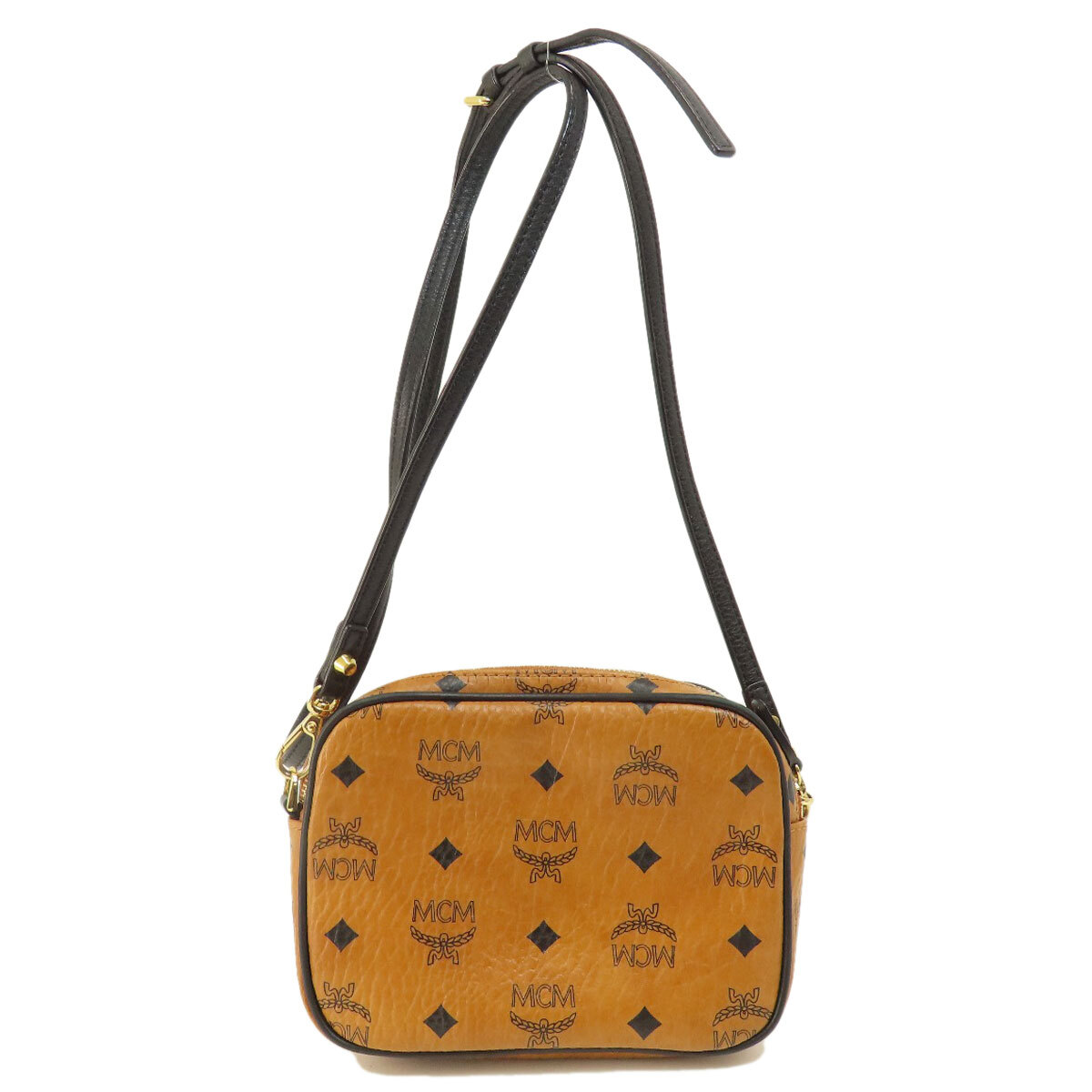 MCM エムシーエム ロゴ ショルダーバッグ レザー レディース 中古