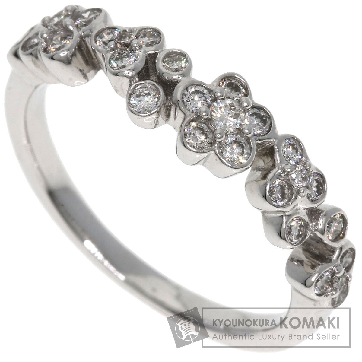 ジュエリー フラワーモチーフ ダイヤモンド リング・指輪 K18ホワイトゴールド 中古