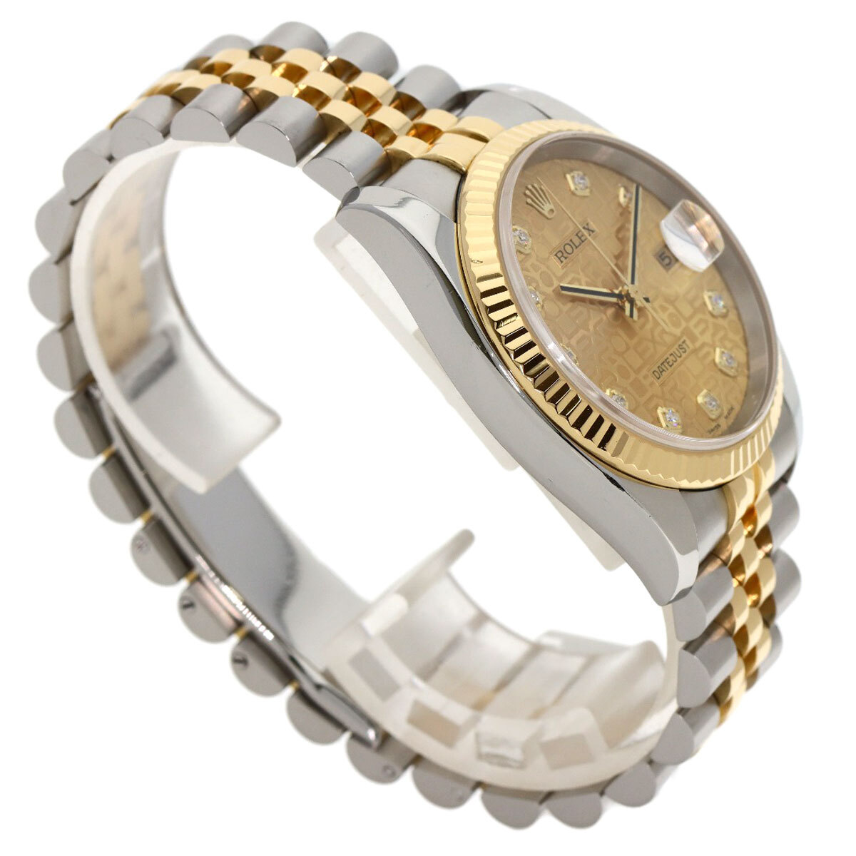 ROLEX ロレックス 116233G デイトジャスト 10P ダイヤモンド 腕時計 ステンレススチール SSxK18YG メンズ 中古