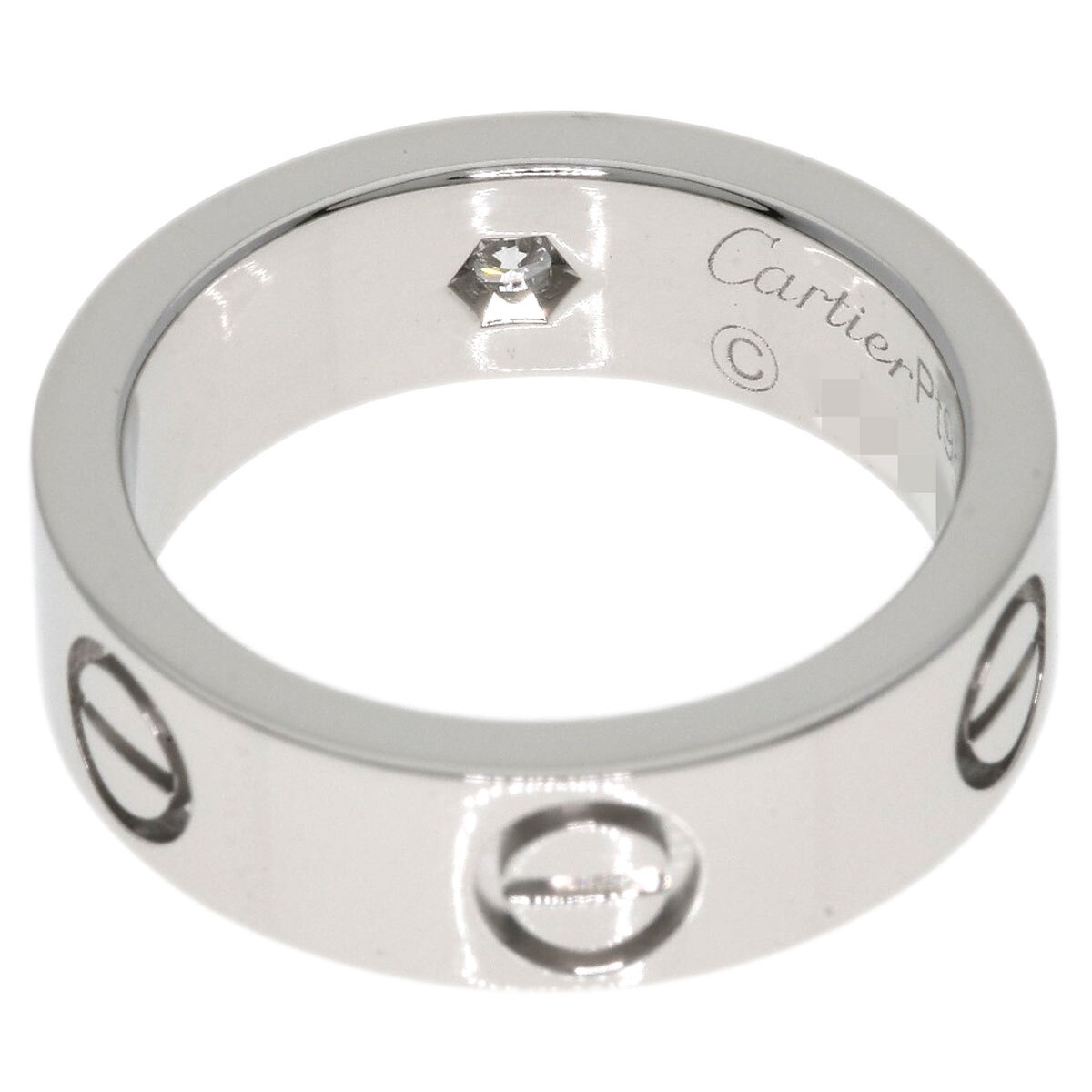 CARTIER カルティエ ラブリング 1P ダイヤモンド #49 リング?指輪 プラチナPT950 レディース 中古