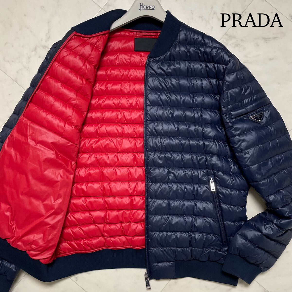 極美品/希少XXL☆ PRADA プラダ ダウンジャケット ブルゾン 極美品/希少XXL☆ PRADA プラダ ダウンジャケット ブルゾン