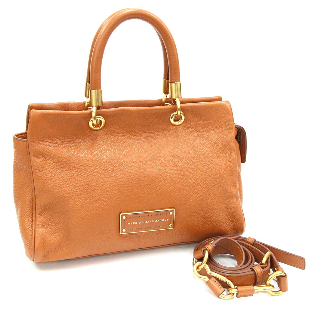 マークジェイコブス 2WAYハンドバッグ M0001345D ブラウン レザー 中古 ショルダーバッグ 斜め掛け 肩掛け ロゴ