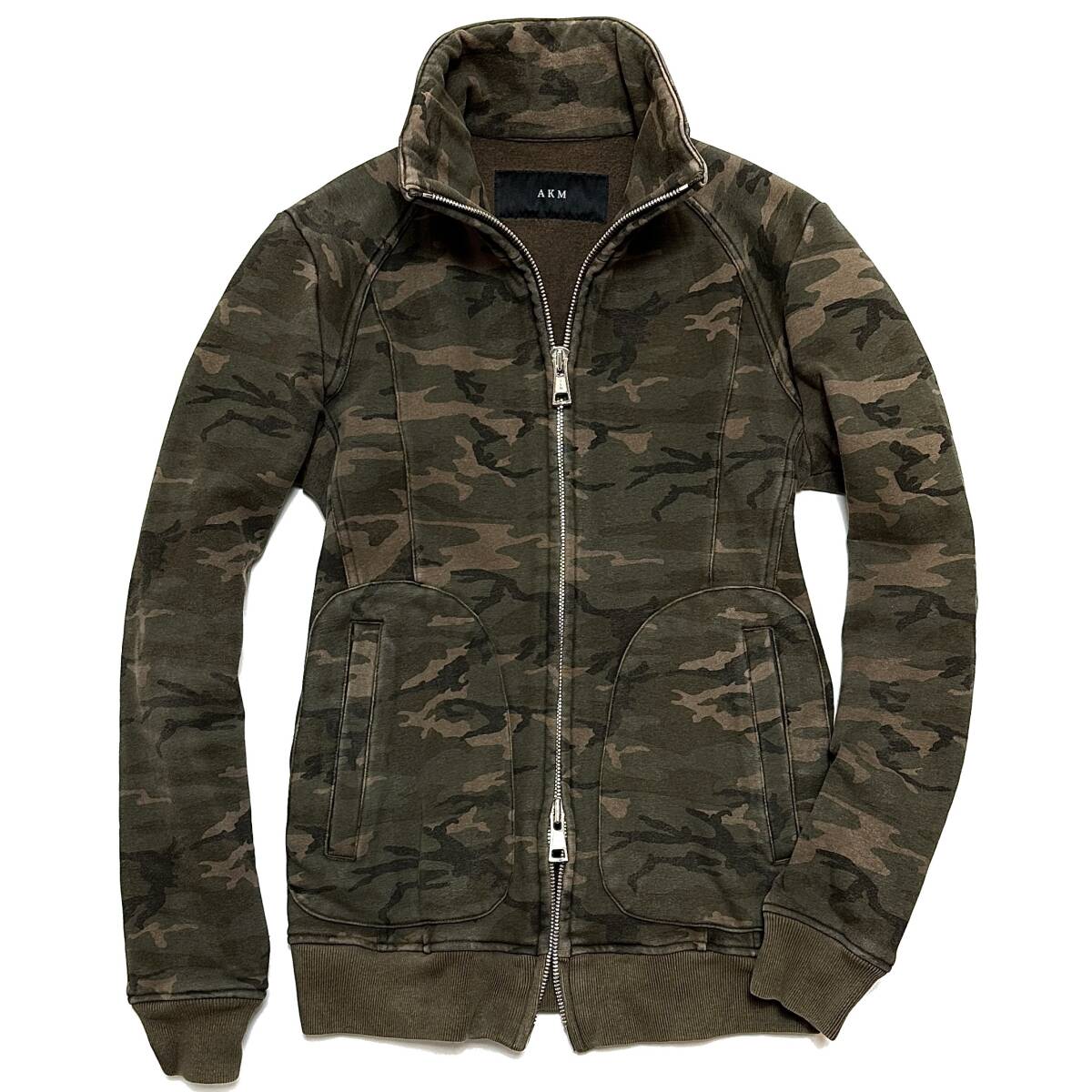 定価5.8萬 AKM ORIGINAL STRETCH CAMO JERSEY SOLID STAND TRACK Sサイズ カーキ スタンドトラックジャケット wjk 1piu ジュンハシモト