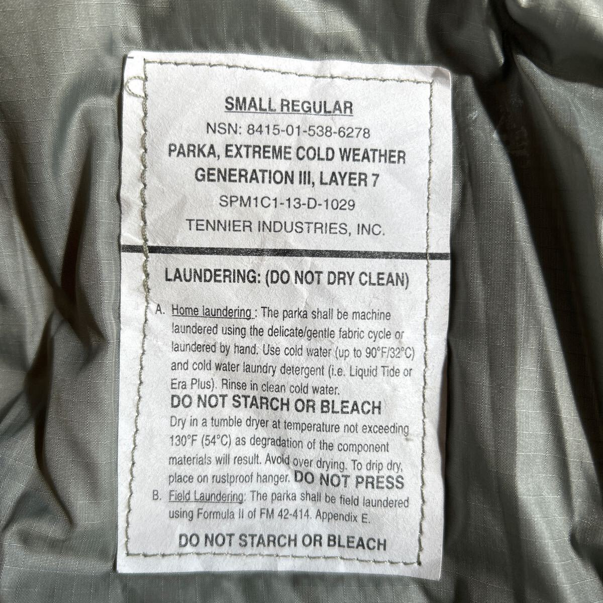 ECWCS LEVEL7 S−R 米軍 ミリタリージャケット ビンテージ PCU GEN3 VINTAGE ドローコード問題無し古着 希少_画像7