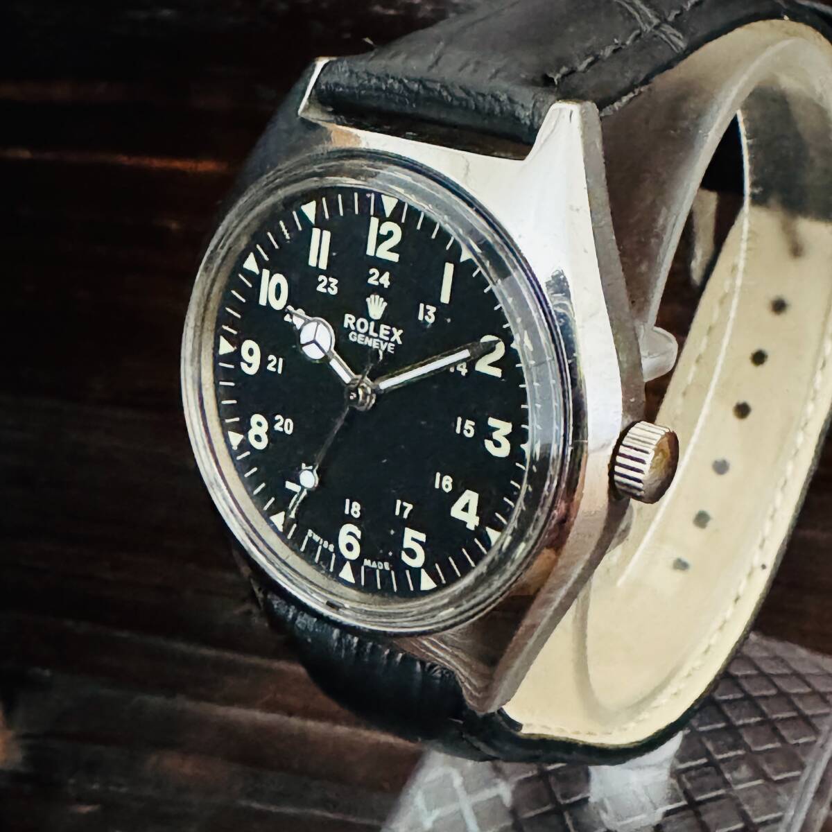 動作良好 ロレックス ROLEX ミリタリー ヴィンテージ腕時計 白 動作良好 ロレックス ROLEX ミリタリー ヴィンテージ腕時計 白
