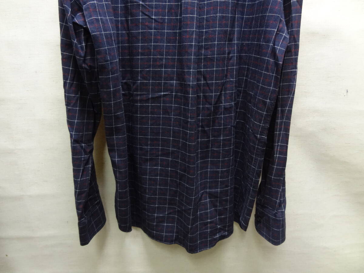 全国送料無料 ユニクロ UNIQLO メンズ 綿コットン100%素材 薄手ネルチェック ボタンダウン 長袖シャツ L
