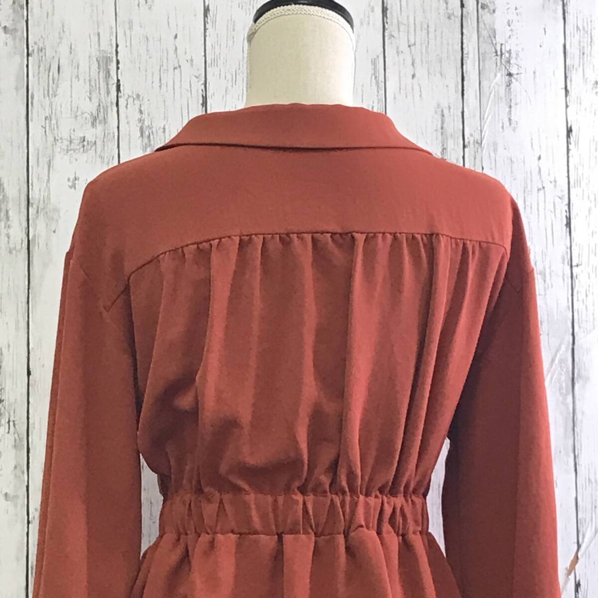N.Natural Beauty Basic　エヌ ナチュラルビューティーベーシック　ブラウス　Mサイズ　ブリックレッド　S5.11-336　USED